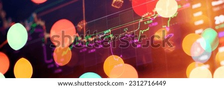 Economic graph with diagrams on the stock market, for business and financial