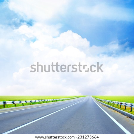 car road under beautiful solar sky