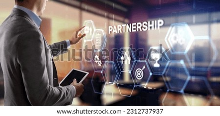 Partnership of companies. Collaboration. Business Technology Internet concept Royalty-Free Stock Photo #2312737937