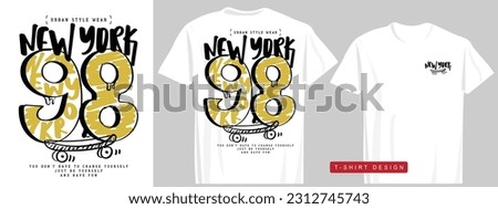 Urban street style New York typography and skateboard drawing. Vector illustration design for fashion graphics, t shirt prints, cards, posters.