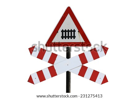 Traffic railway sign isolated on white background