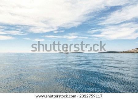 A sailing boat on the adriatic sea near croatia in spring outdoors