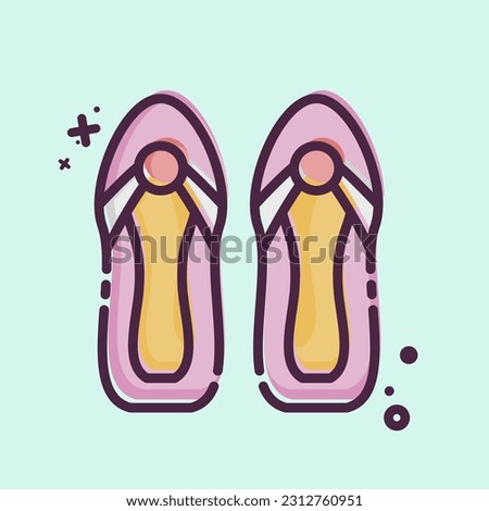 Icon Sandals. related to Hawaii symbol. MBE style. simple design editable. vector