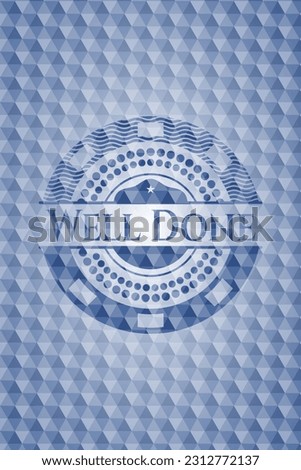 Well Done blue badge with geometric pattern. Vector Illustration. Detailed. 