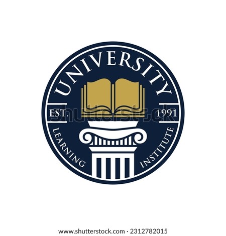 College logo design template. Vector illustration . University College Logo Badges Emblems Signs Stock Vector . College Campus Logo .