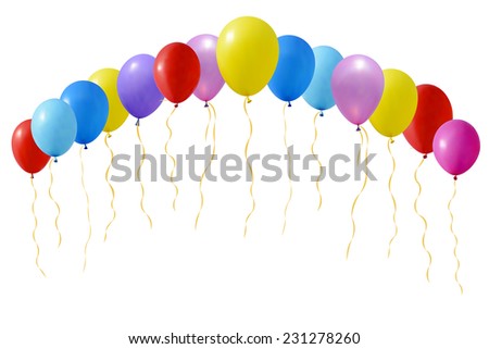 An illustration of a set of colourful balloons 