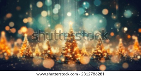 Christmas tree bokeh light in green yellow golden color