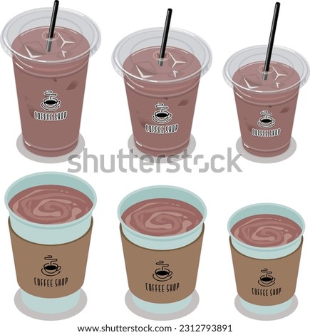 Isometric vector illustration of takeout cocoa