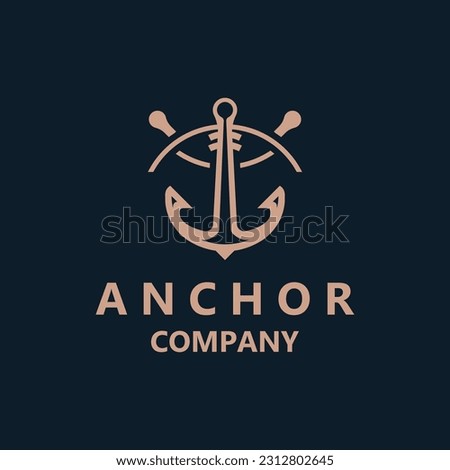 Anchor logo vector illustration vintage aquatic or nautical Marine sign symbol in flat style