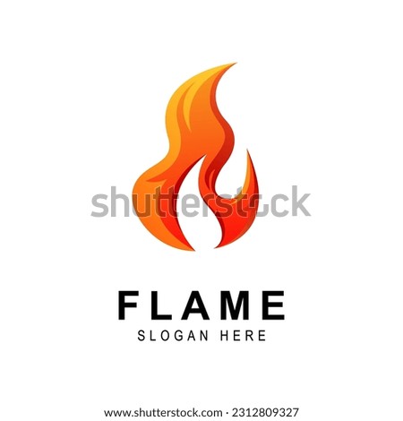 Flame Logo Burning Heat Fire Vector, Fire Logo Template Icon Design