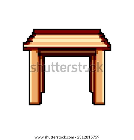 wooden garden outdoor table game pixel art retro vector. bit wooden garden outdoor table. old vintage illustration