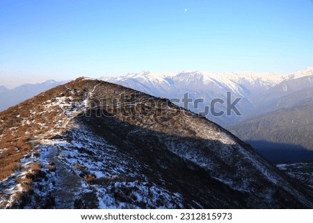Kangchenjunga NP, Pandim in Goecha La Trek, Dzongri with snow capped Mountain , Goechala Trek in Sikkim, India,