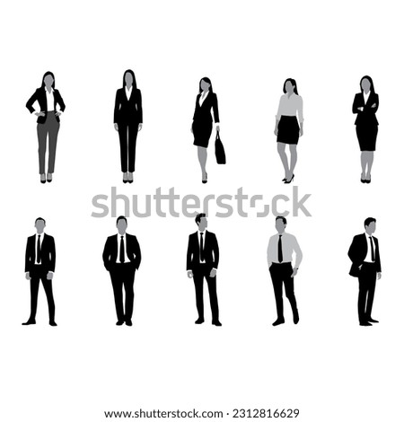 Silhouette icon of multiple businessmen and businesswomen.
 Royalty-Free Stock Photo #2312816629
