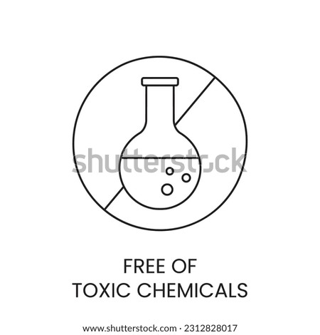 Vector line icon depicting absence of toxic chemicals. Royalty-Free Stock Photo #2312828017