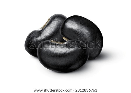 Black beans (Urad dal, black gram, vigna mungo) isolated on white background. Macro  Royalty-Free Stock Photo #2312836761