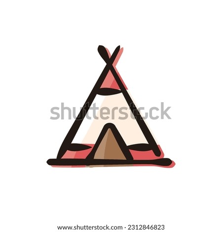 Tipi - Hippie icon (Hand draw color version)