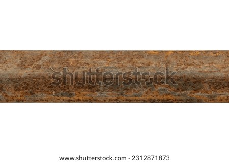 Rusty steel beam from metal stock isolated on white background.	 Royalty-Free Stock Photo #2312871873