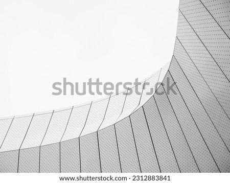 White curve Modern building exterior Architecture details  Royalty-Free Stock Photo #2312883841