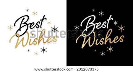 Best wishes with gold stars Royalty-Free Stock Photo #2312893175