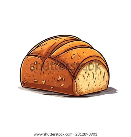 bread vector flat color white background