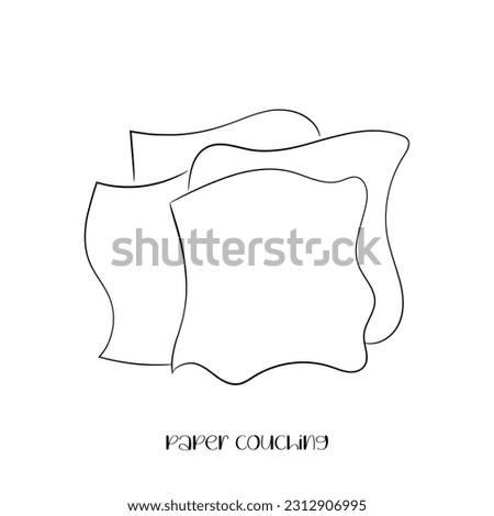 Line art vector of paper making icons. Paper making industry hand drawn icons.