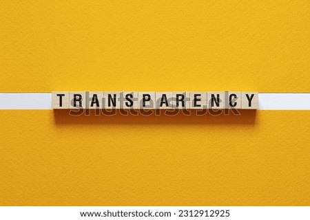 Transparency - word concept on building blocks, text, letters