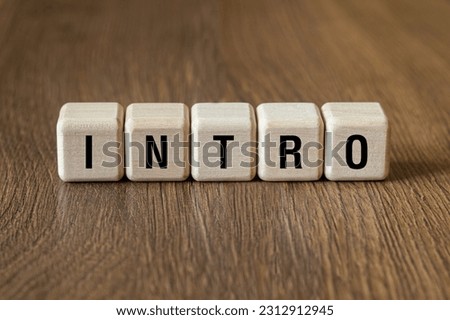 Intro - word concept on building blocks, text, letters Royalty-Free Stock Photo #2312912945