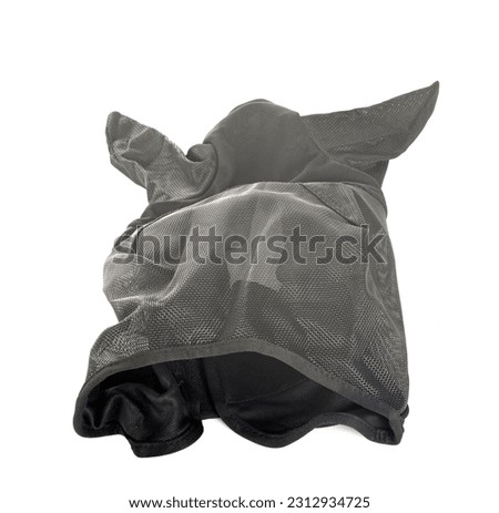 horse flymask in front of white background Royalty-Free Stock Photo #2312934725