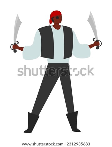 Vector man in pirate costume. Halloween costume