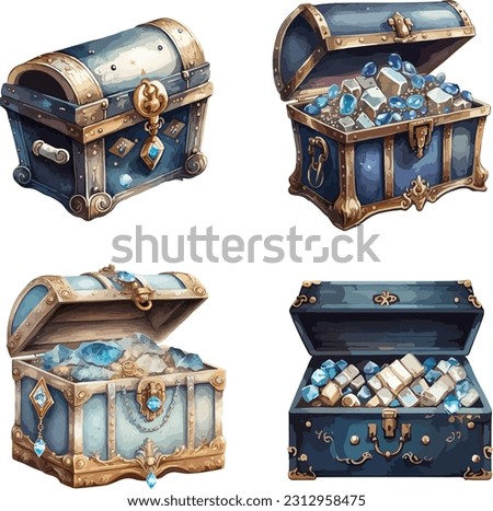 Treasure chest clipart, isolated vector illustration. Royalty-Free Stock Photo #2312958475