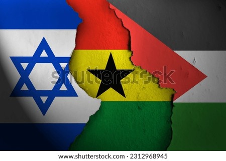 Ghana between Israel and Palestine. Israel Ghana Palestine.