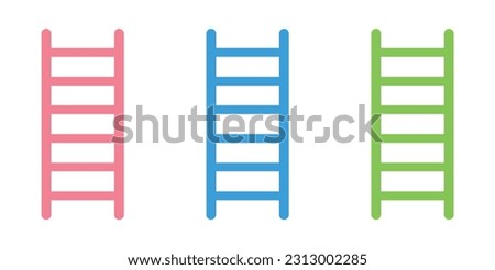 Ladder icon flat vector illustration isolated on white background.