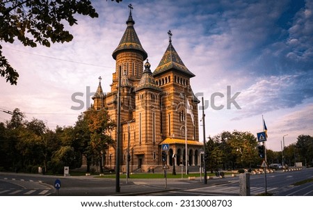 Timisoara Orthodox Cathedral at sunrise Royalty-Free Stock Photo #2313008703