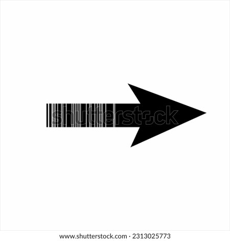 Arrow icon design with barcode.