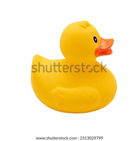 Υellow rubber duck isolated on transparent background, PNG, Royalty-Free Stock Photo #2313029799