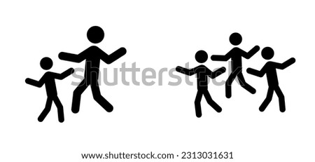 Cartoon dancing couple. Jump, spring, dance and happy stickman people.  Jumping stick figure man person. Party time. to hop, skip on music. Dancers icon.
