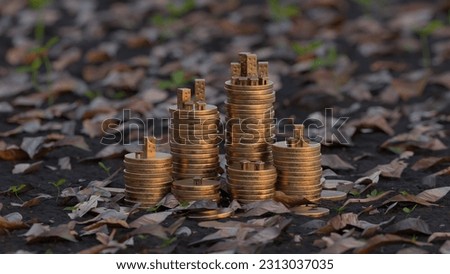 Stack of gold coin, money growth and sucess concept