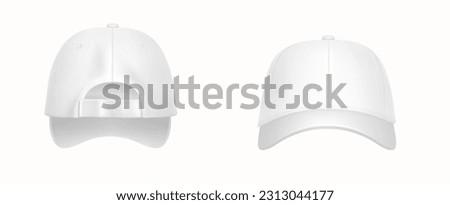 White baseball cap with front and back view. Mockup baseball cap for your design