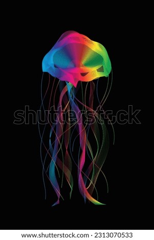 vector design, illustration of a cool spectrum jellyfish background for your computer wallpaper