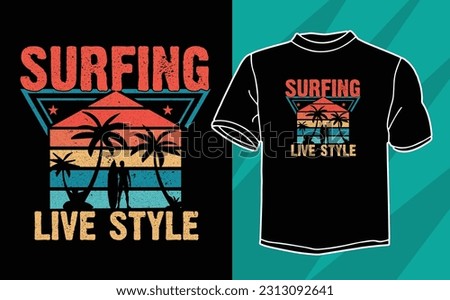 surfing t shirt design for adventure