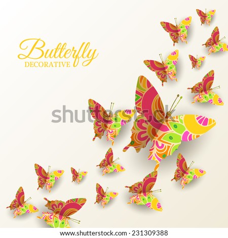 beautiful colorful butterfly background concept. Vector illustration template design
