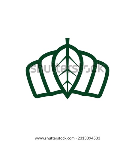 crown leaf logo vector illustration.
