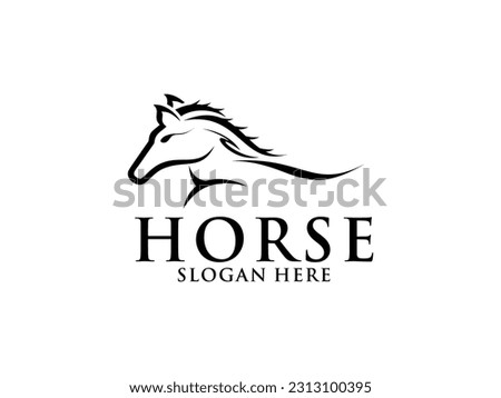 Horse Elegant Logo Vector, Horse Line Logo design template Royalty-Free Stock Photo #2313100395