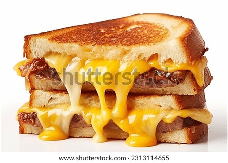 Delicious Burger Sandwich with Melting Cheese Royalty-Free Stock Photo #2313114655