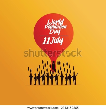 World Population Day, 11 July, Vector illustration.