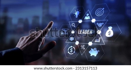 Internet, business, Technology and network concept.Successful team leader.  Business leadership concepts. A successful team leader is a manager market leader. Virtual button. Royalty-Free Stock Photo #2313157113