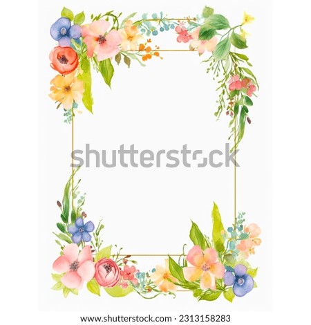 Picture Frames Flower Frame Clip Art Floral Design - Plant - Watercolor Painting (1)