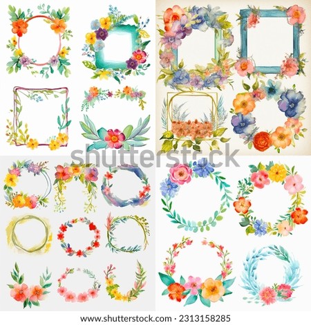 Picture Frames Flower Frame Clip Art Floral Design - Plant - Watercolor Painting (1)