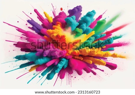 Celebrate the vibrant festival of Holi with joy and happiness! Happy Holi is a traditional Hindu festival that marks the arrival of spring and is celebrated with a splash of colors, music, dance. Royalty-Free Stock Photo #2313160723
