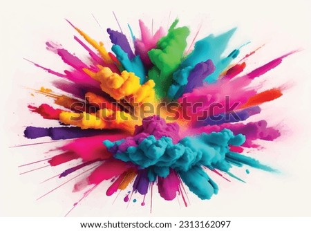 Celebrate the vibrant festival of Holi with joy and happiness! Happy Holi is a traditional Hindu festival that marks the arrival of spring and is celebrated with a splash of colors, music, dance. Royalty-Free Stock Photo #2313162097
